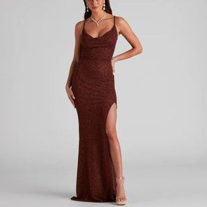 NWT Windsor Sara Formal Glitter Lace-Up Dress